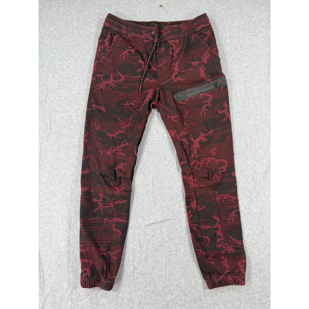 Ring of Fire Large Joggers Moto Streetwear Cotton Red Camo Pants